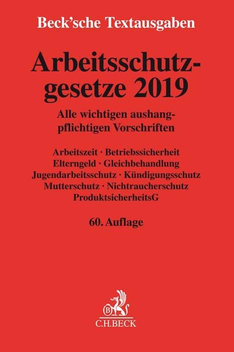 Immagine prodotto Arbeitsschutzgesetze 2019 (Tedesco, 2019)