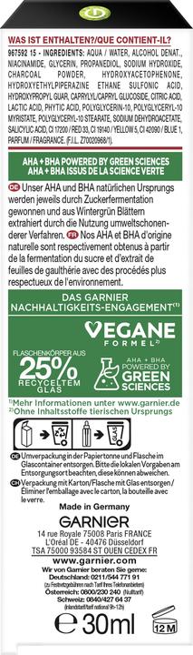 Nährwerte und Zutaten Garnier Pure (30 ml)