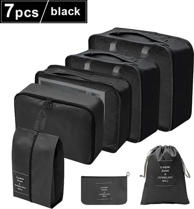 Produktbild Only-Bags.Store 7 PCS Set Travel Organizer Aufbewahrungstaschen Kapazität Koffer Sortierung Organizer Set