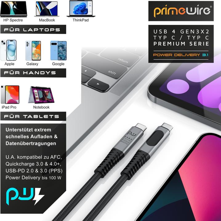 Produktbild Primewire USB C — USB C (1 m, USB 4.0)