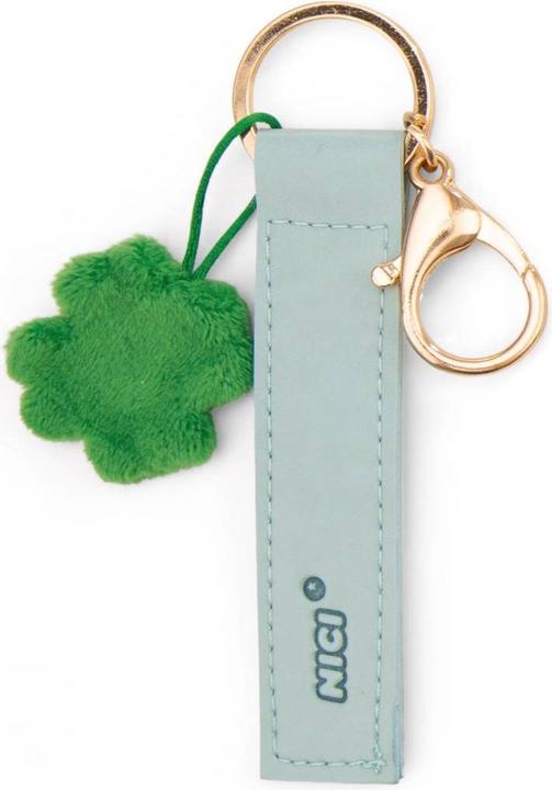 Produktbild Magni NICI Schlüsselanhänger Viel Glück! Kunstlederband mit Kleeblatt türkis 10cm
