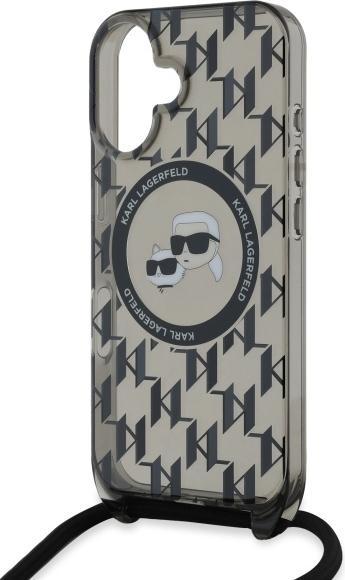 Actual product image Karl Lagerfeld KLHMP16SHCKCKLCK iPhone 16 6.1" czarny/black hardcase IML Crossbody Monogram Karl (Apple iPhone 16)