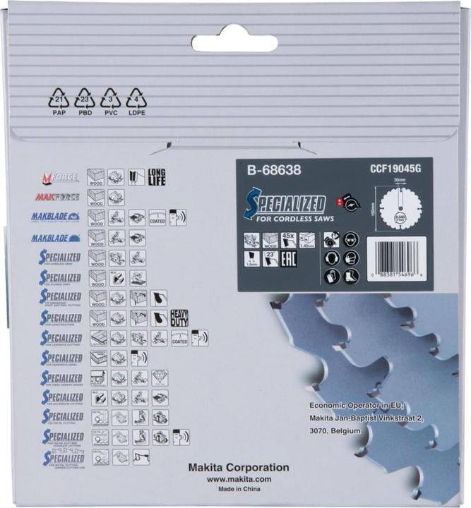 Actual product image Makita CCF19045G SPECIALIZED EFFICUT saw blade 190 x 30 x 1,0 mm ( B-68638 ) 45 teeth for wood