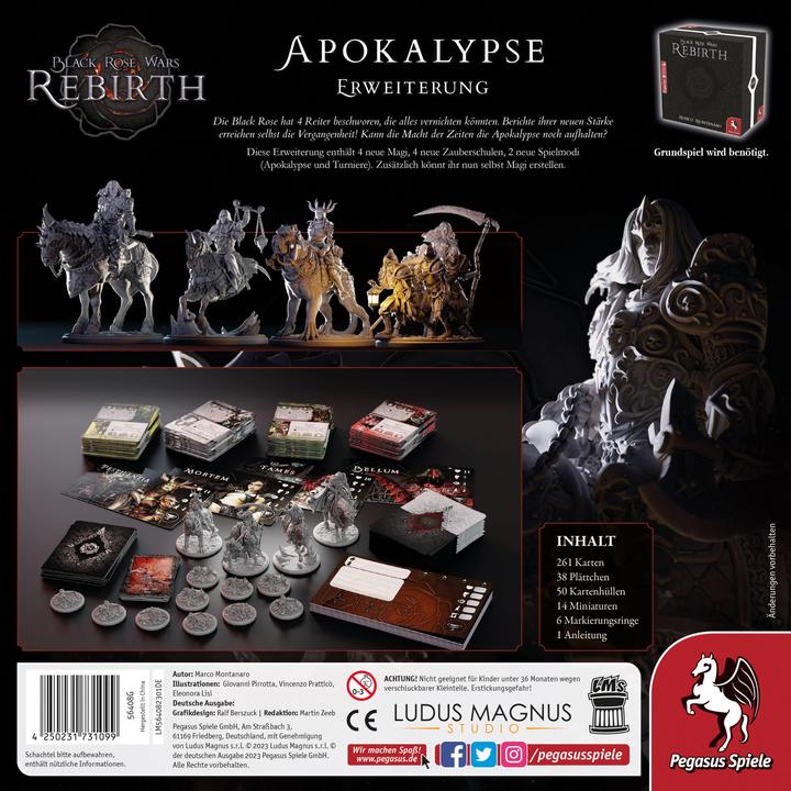 Produktbild Pegasus Black Rose Wars - Rebirth: Apokalypse, Brettspiel, für 2-4 Spieler, ab 12 Jahren (Deutsch)