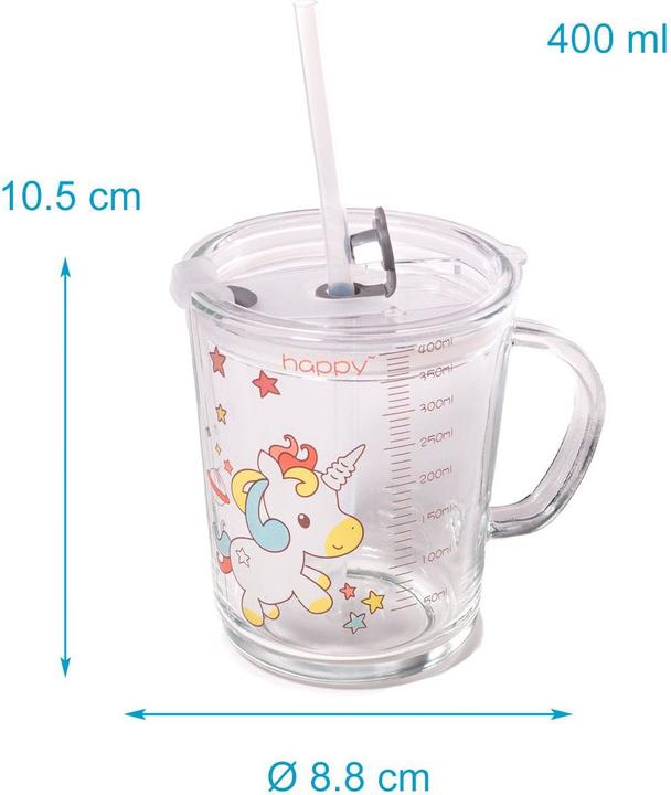 Actual product image Intirilife Children's drinking cup with lid, scale and straw