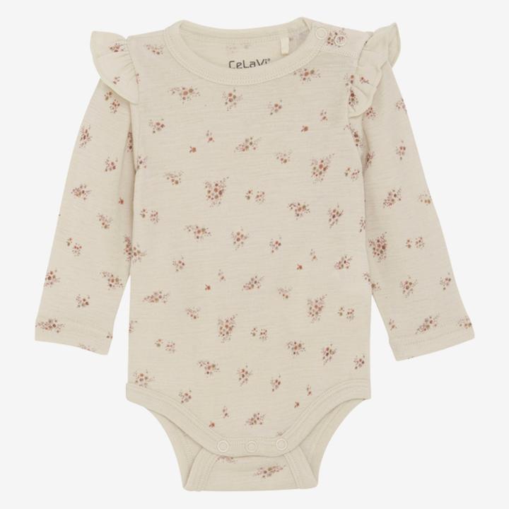 CeLaVi Body langarm aus Merinowolle Wildblumen