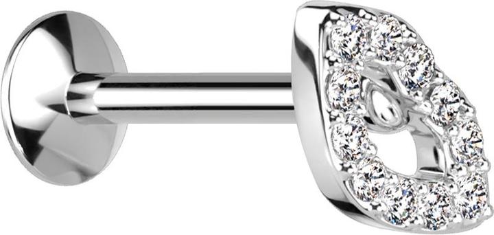 Immagine prodotto Star Piercing Micro Threadless UFO Labret argento Bocca argento Cristalli argento (Ottone, Acciaio chirurgico 316L)