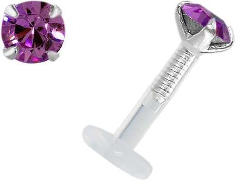 Produktbild Bijouteria Piercing für Lippe/Tragus (Bioplast, Silber 925, Swarovski Kristall)