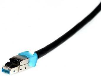 Produktbild Tecline Patchkabel Cat. 6a, S/FTP, CCTV, Outdoor, 4PPoE, schwarz, 50,0 m (CAT6a, 50 m)