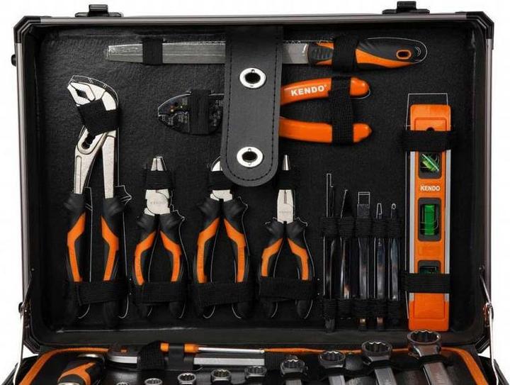 Image du produit Kendo Coffre à outils à roulettes avec 161 outils (161 pièces)