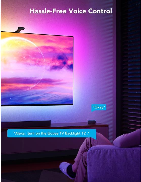 Productafbeelding Govee Envisual TV Backlight T2, RGBIC, WiFi, BT (RGBIC, 360 cm, Interieur)
