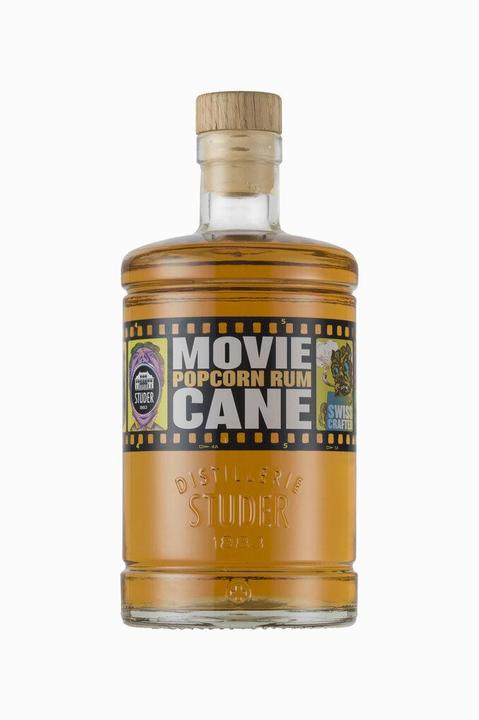 Actual product image Distillerie Studer & Co AG Popcorn Rum MOVIECANE Swiss crafted distilled by Studer & Co Escholzmatt LU (6 x 50 cl)