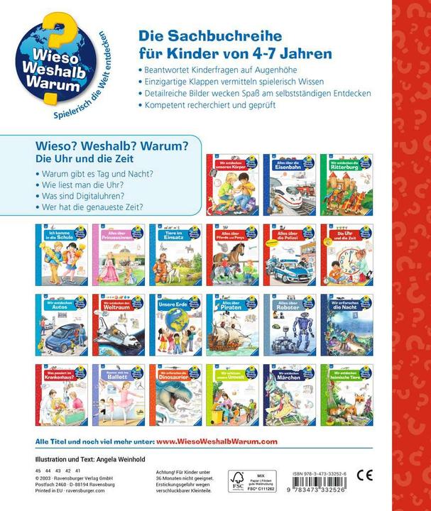 Actual product image Ravensburger Die Uhr und die Zeit (German, Angela Weinhold, 2012)