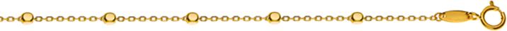 Natsumi Schmuck Halskette Gelbgold 18K/750 Anker Rund mit Kugeln Anhänger Boho (750/18 K Gelbgold, 38 - 45 cm)