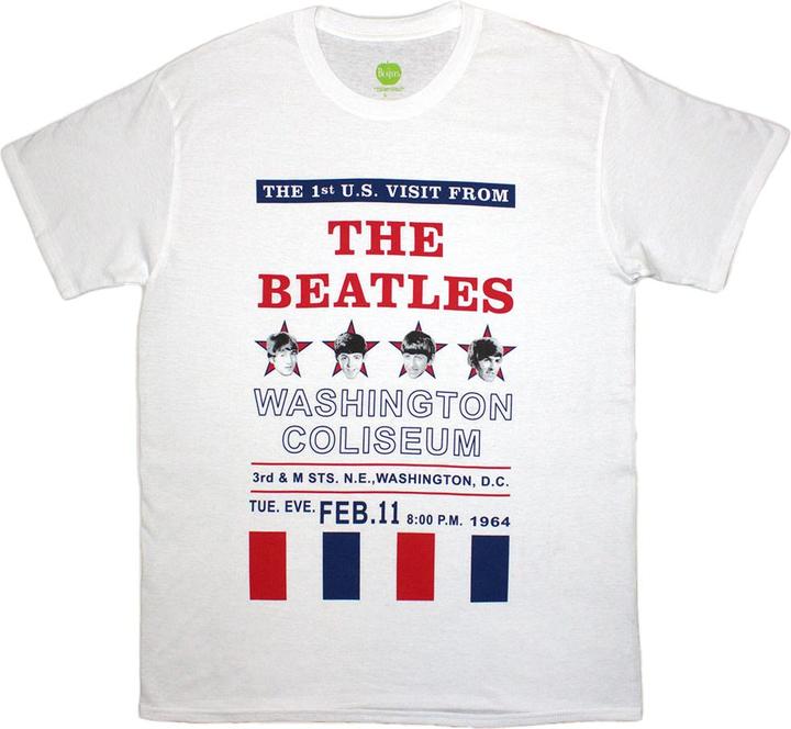 Actual product image The Beatles Unisex Adult Washington Coliseum 64 Stars & Stripes T-Shirt (XXL)