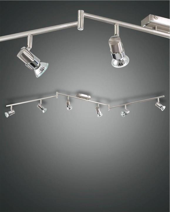 Actual product image Fabas Luce nickel chrome high-voltage metal spotlight 6flg with swivel arm (GU10)