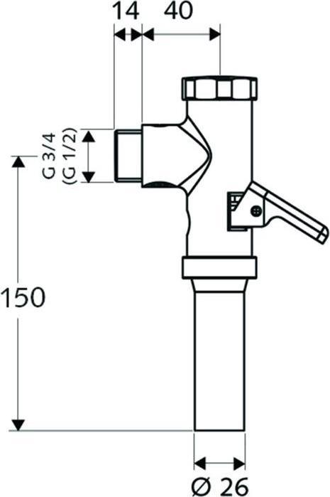 Immagine prodotto Schell Sciacquone a pressione per WC OMAT con leva, 1,0-1,3 l/s cromo
