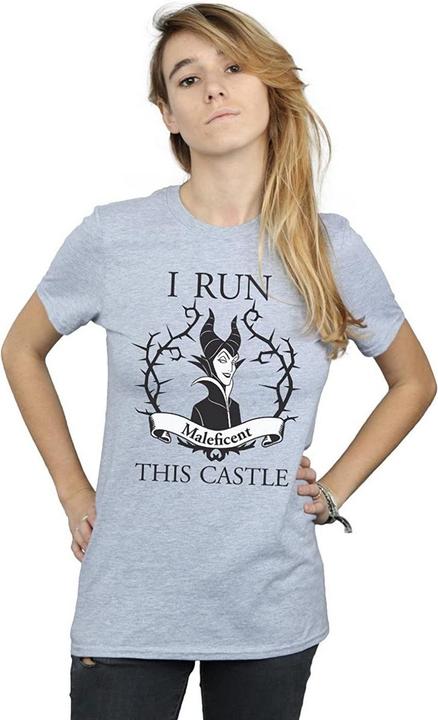 Actual product image Maleficent Womens/Ladies I Run This Castle Boyfriend T-Shirt (XL)