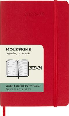 Image du produit Moleskine 18 mois Semaine Calendrier 2023/2024, Pocket/A6, 1 sem = 1 page, ligné à droite (A6, Anglais)