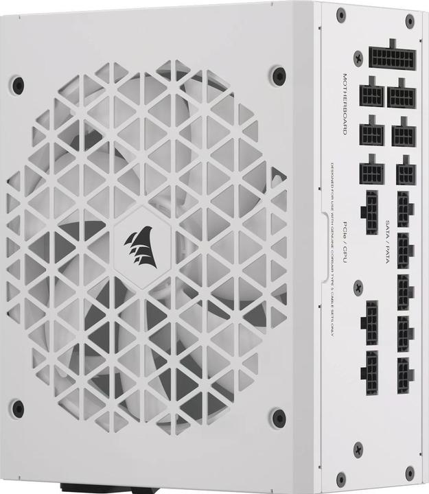 Actual product image Corsair RMx Shift White Series, RM1000x Shift White, 1000 Watt, 80 PLUS GOLD Certified, Fully Modular Power (1000 W)