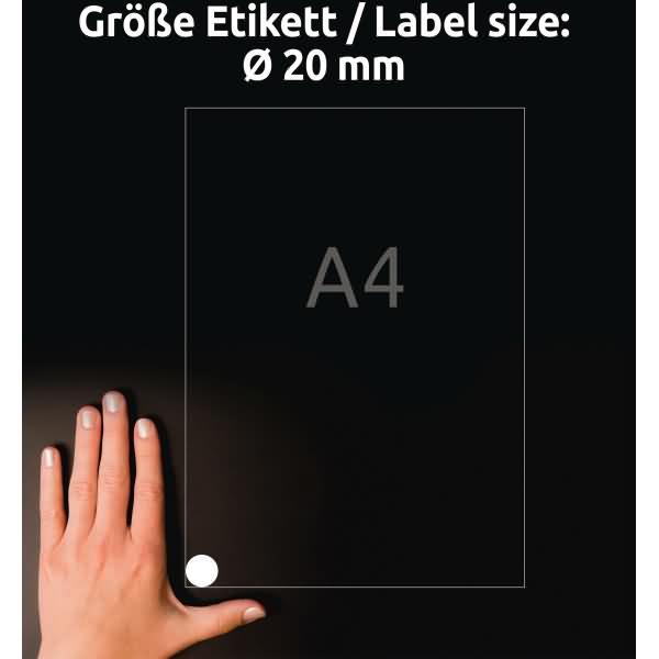 Productafbeelding Avery Zweckform identificatie-etiketten, diameter: 20 mm rond, permanente kleefstof, papier ongestreken