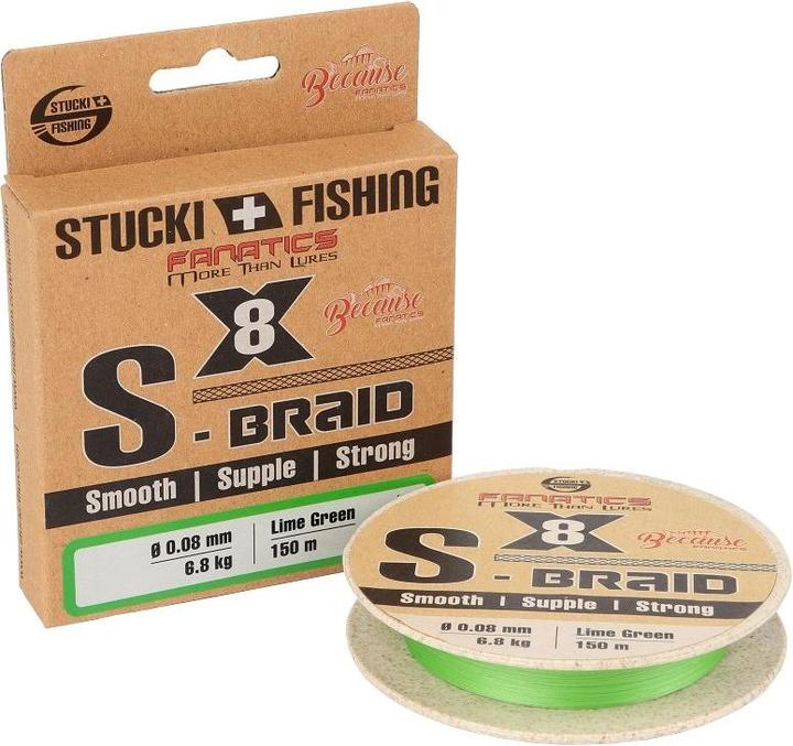 Image du produit Stucki Fishing S-Braid X8, vert citron (9.10 kg, 0.11 mm)