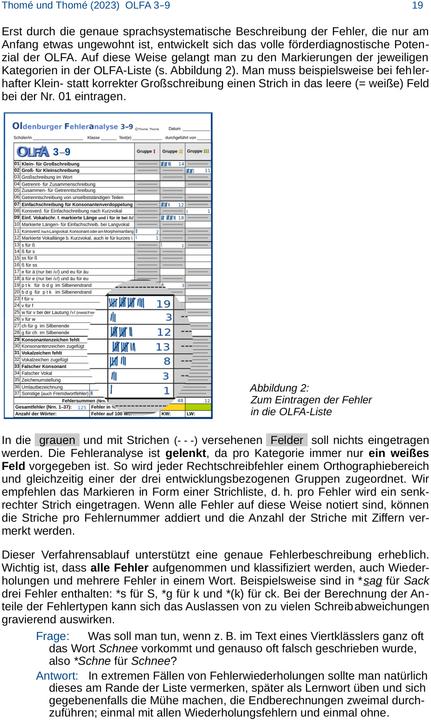 Produktbild OLFA 3-9: Oldenburger Fehleranalyse für die Klassen 3-9 (Deutsch, Prof. Dr. Günther Thomé, Dr. Dipl.-Päd. Dorothea Thomé, 2020)