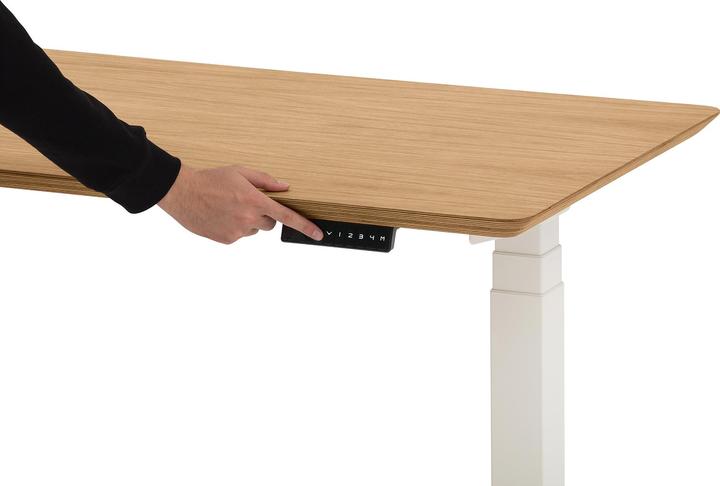 Actual product image Oakywood Standing Desk wooden table with height adjustment - Solid wood - Oak veneer / 160x80 / White - Oakyw (160 x 80 cm)
