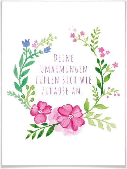 Produktbild Trenddeko Deine Umarmungen fühlen sich wie Zuhause an (40 x 50 cm)