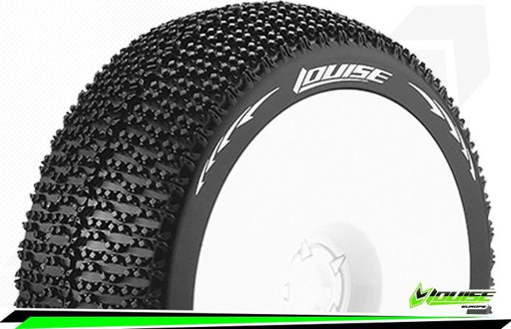 Produktbild Louise B-MAGLEV 1-8 Buggy Komplettradsatz Fertig Verklebt Soft Dish Felgen Weiss Hex 17mm L-T3100SW