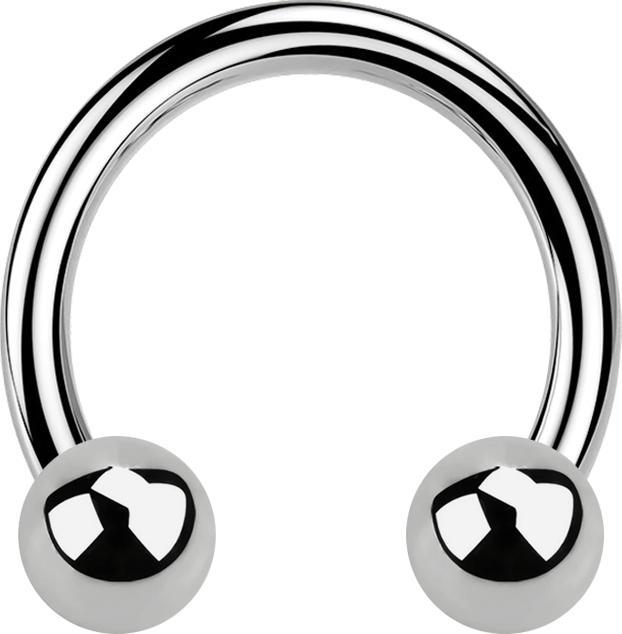 Star Piercing Circular Barbell silber mit zwei Kugeln (Titan G23, ohne Messing)