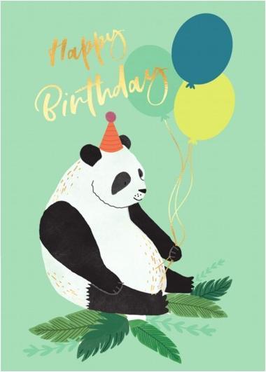 Actual product image Cart Birthday card Happy Birthday Panda (1 pcs.)
