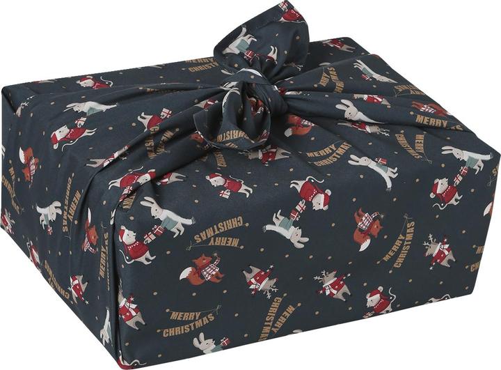 Produktbild Vertbaudet 2er-Set Furoshiki-Geschenktücher Weihnachtsmann und Freunde
