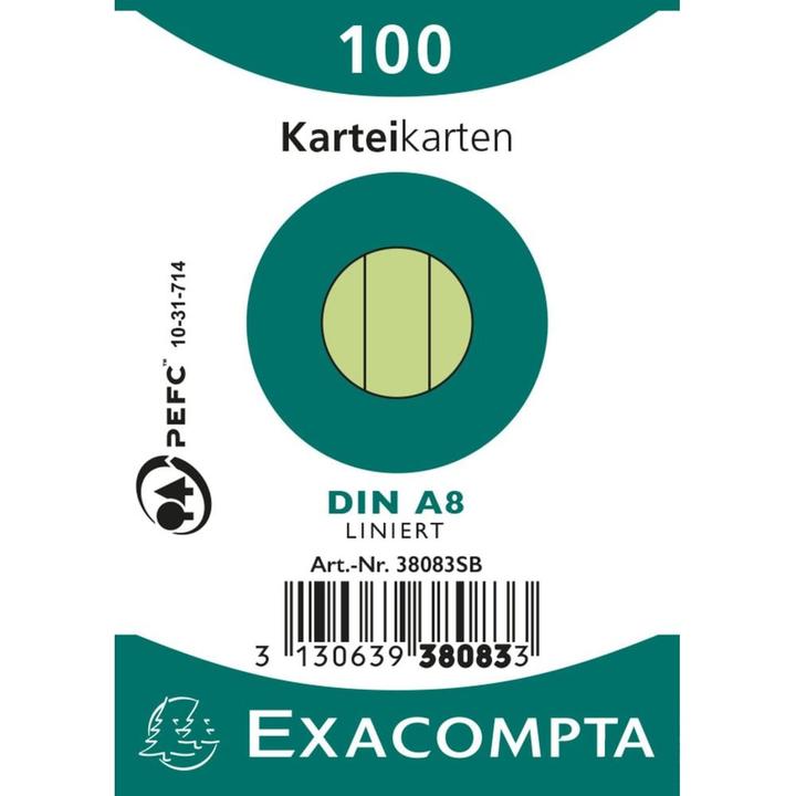 Actual product image Exacompta Index cards A8 (55 x 74 mm, 205 g/m², 100 x)
