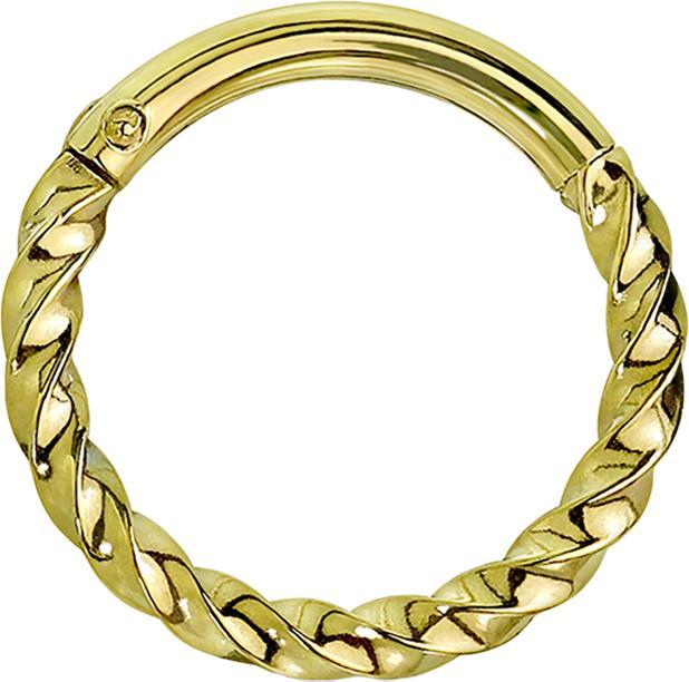 Produktbild Star Piercing Micro Segmentring klappbar geflochten vergoldet (Chirurgenstahl 316L, ohne Messing)