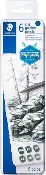 Immagine prodotto Staedtler Matite di grafite solida 100G Mars Lumograph in grafite pura (6.80 mm, 2B, 4B, 6B, 8B, 6 x)