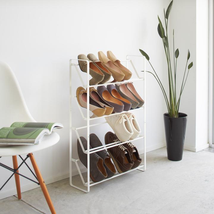 Produktbild Yamazaki 4-stöckiges schmales Schuhregal FRAME (53 x 17.5 x 80 cm)