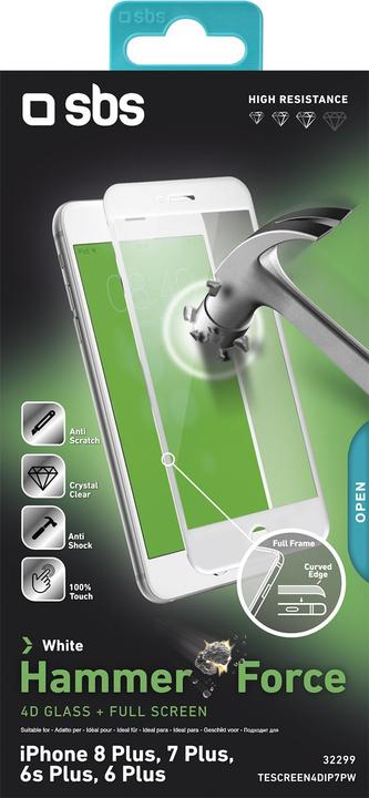 Actual product image SBS 4D Glass Screen Protector for iPhone 8 Plus / 7 Plus / 6s Plus / 6 Plus (1 Piece, Apple iPhone 6s Plus, Apple iPhone 6 Plus, Apple iPhone 8 Plus, Apple iPhone 7 Plus)