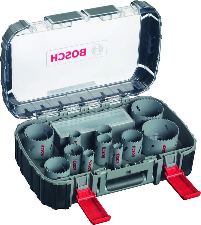 Bosch Professional Zubehör 17-teiliges Lochsägen-Set, HSS Bi-Metall, Universal, 20–68/74 mm (20 mm, 22 mm, 25 mm, 32 mm, 35 mm, 40 mm, 44 mm, 76 mm, 60 mm, 68 mm, 51 mm)