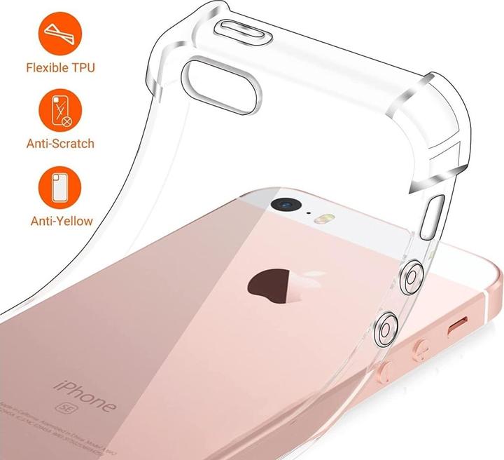 Actual product image Screenguard Apple iPhone 5/5S/SE Case Crystal Soft Airbag Bumper (Apple iPhone 5)
