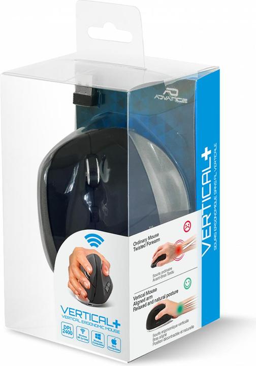 Produktbild Advance Souris Sans Fil Ergonomique Vertical Plus (Noir) (Kabellos)