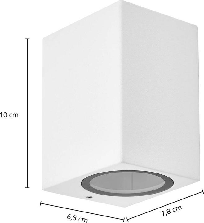 Image du produit Prios Applique murale d'extérieur Tetje blanche carrée 10 cm (GU10, IP65)