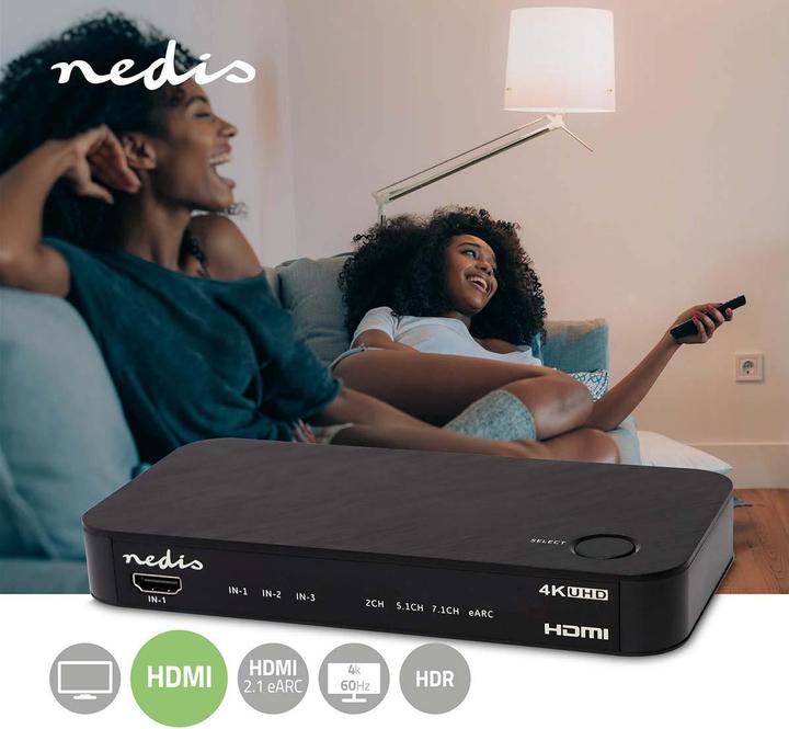 Immagine prodotto Nedis Convertitore audio digitale | 2 vie | Connessioni - Ingresso: Alimentazione DC / 3x Ingresso HDMI™ (0.06 m, Ottico)