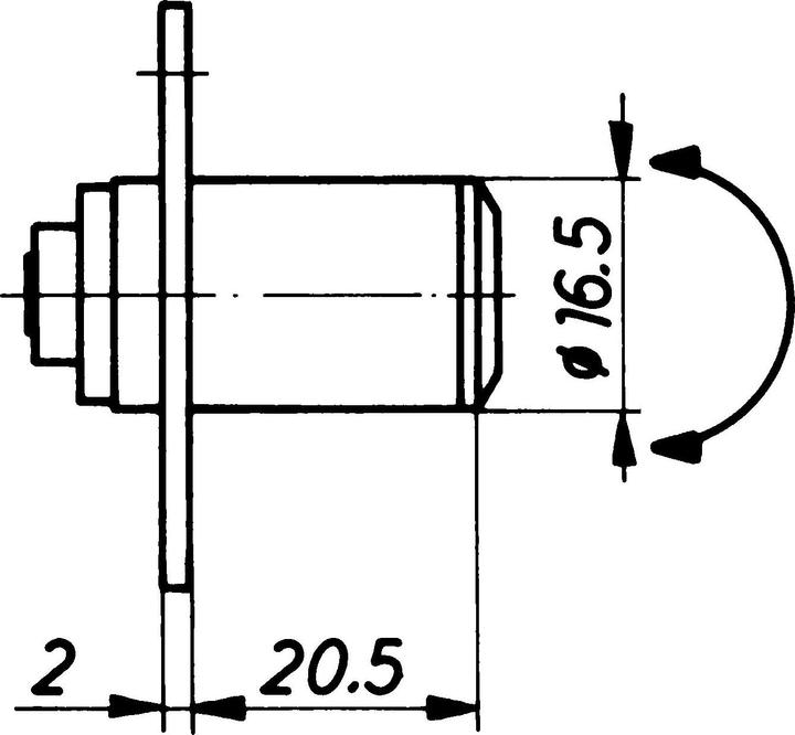 Actual product image Hekna Cylinder lever lock 6070 type 505 right, locking lever smooth, L 40 mm
