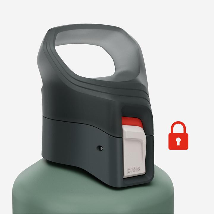 Image du produit Quechua Gourde 500 alu 1L avec bouchon ouverture rapide pour la randonnée - Vert (1 l)