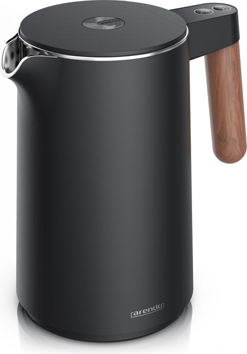 Produktbild Arendo Edelstahl Wasserkocher 1,5 L, 2200 W, Temperatureinstellung 45°C - 100°C, Warmhaltefunktion, Schwarz (1.50 l)