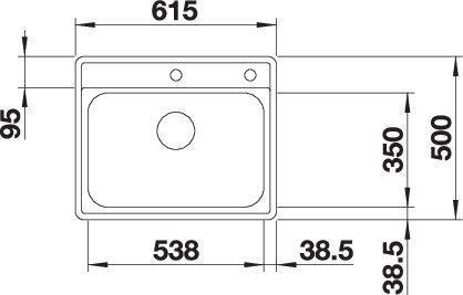 Image du produit Blanco Lemis 6-IF (Evier encastré, 61.50 cm, 50 cm)
