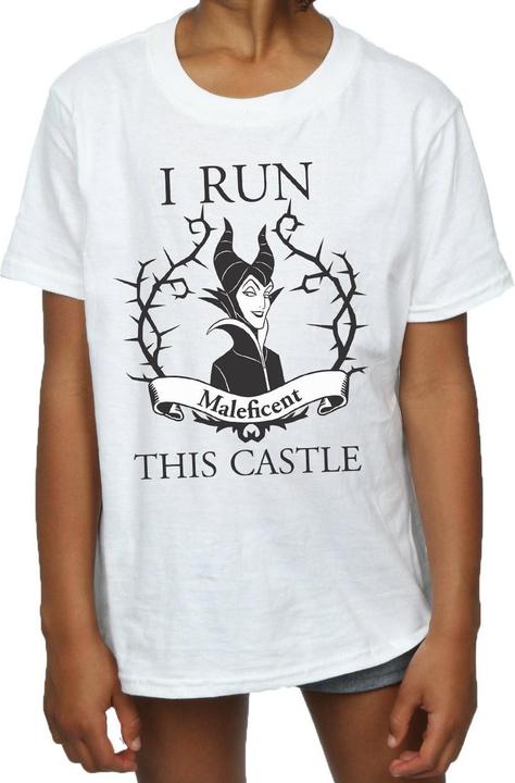 Actual product image Maleficent Girls I Run This Castle Cotton T-Shirt (128)