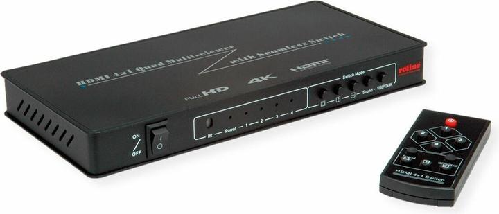 Actual product image Roline HDMI 4x1 QUAD Multi-Viewer Switch