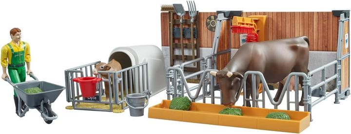 Actual product image Bruder Cow and calf barn with farmer